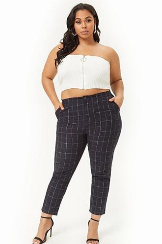 Forever21 Plus Size Plaid Ankle Pants