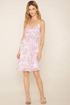 Love21 Women's  Ivory & Pink Contemporary Floral Wrap Dress