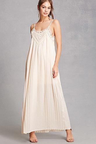 Forever21 Pleated Crochet Maxi Dress