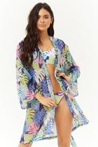 Forever21 Leaf Print Kimono Swim Cover-up
