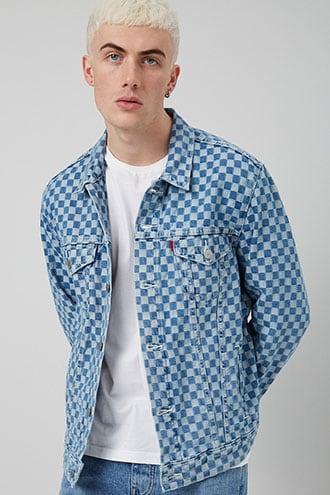 Forever21 Levis Checkered Denim Jacket