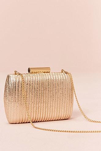 Forever21 Ribbed Metallic Clutch