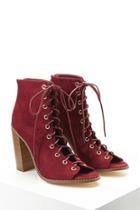 Forever21 Lace-up Faux Suede Booties