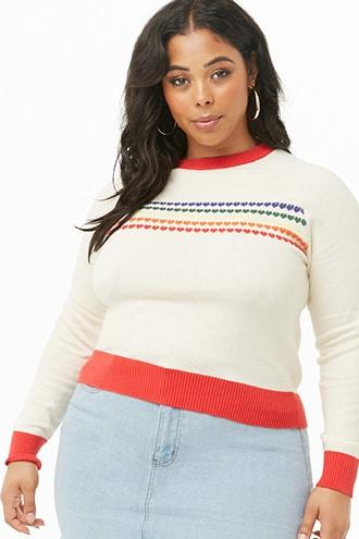 Forever21 Plus Size Heart Print Sweater
