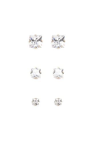Forever21 Solitaire Cz Stud Earring Set