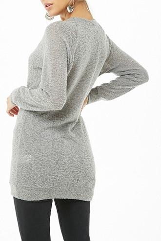 Forever21 Heathered Brush Knit Longline Top