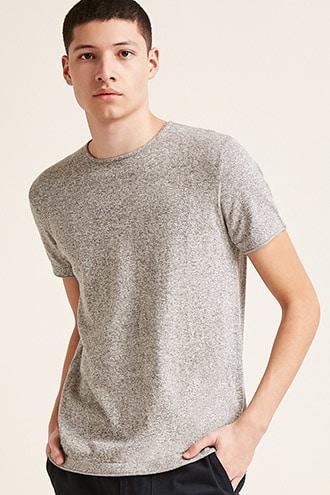 Forever21 Marled Sweater-knit Long-sleeve Tee