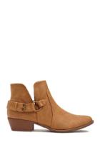 Forever21 Qupid Faux Leather Buckle Booties