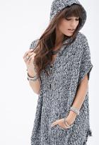 Forever21 Hooded Marled-knit Poncho