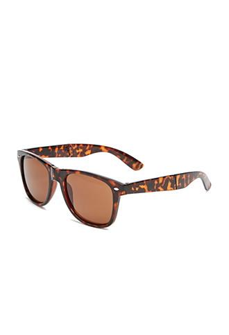 21 Men Folding Square-frame Sunglasses (brown)
