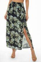 Forever21 Tropical Leaf Maxi Skirt
