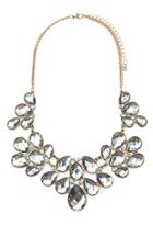 Forever21 Faux Gemstone Statement Necklace (grey/antic.g)