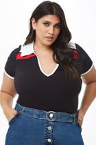 Forever21 Plus Size Collared Colorblock Top