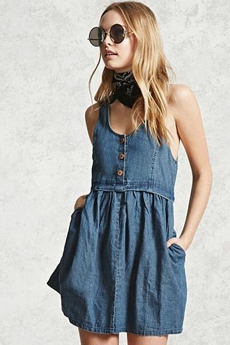 Forever21 Clean Wash Denim Dress