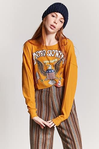 Forever21 Lynyrd Skynyrd Graphic Crop Top