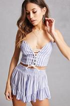 Forever21 Surf Gypsy Ruffled Stripe Shorts