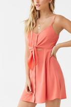 Forever21 Cutout Button-front Skater Dress