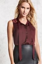 Forever21 Self-tie Satin Top