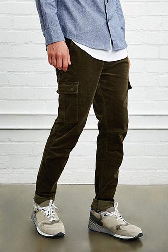 21 Men Men's  Corduroy Cargo Pants
