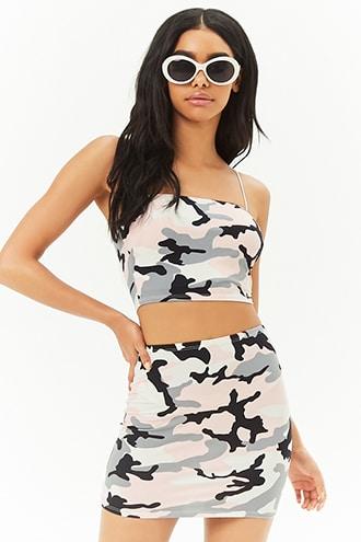 Forever21 Camo Bodycon Mini Skirt