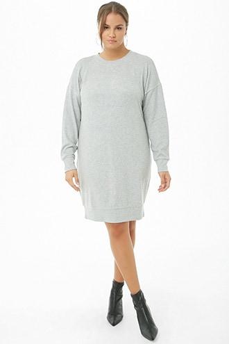 Forever21 Plus Size Brush Knit Sweatshirt Dress