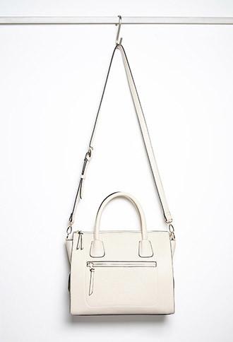 Forever21 Faux Leather Satchel (cream)