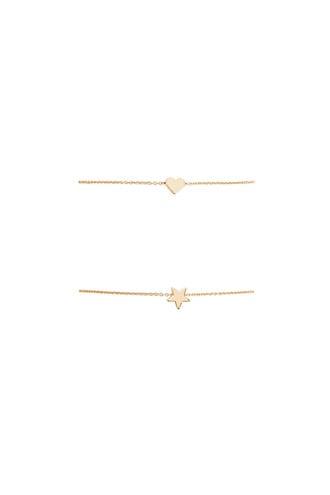 Forever21 Star & Heart Charm Anklet Set