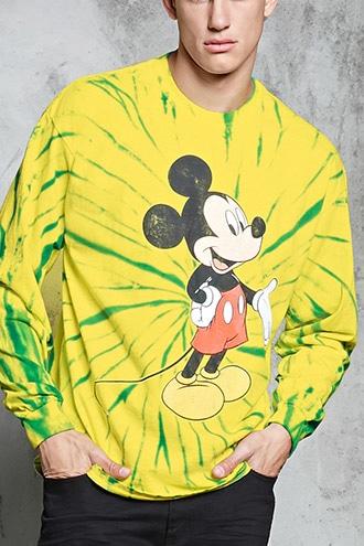 Forever21 Tie-dye Long Sleeve Mickey Tee
