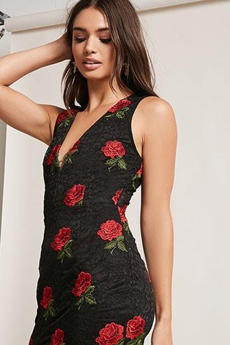 Forever21 Embroidered Lace Mini Dress