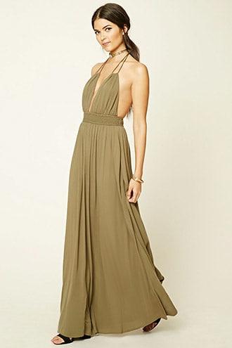 Forever21 Contemporary Smocked Halter Maxi Dress