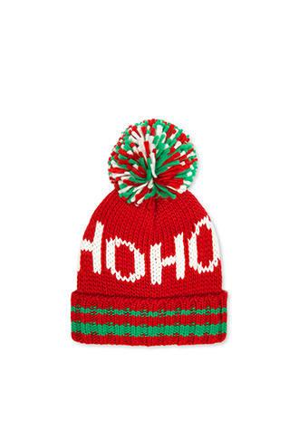 Forever21 Hoho Graphic Pom Pom Beanie