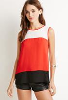 Forever21 Colorblock Chiffon Top