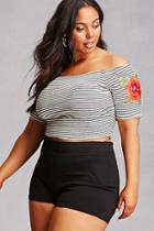 Forever21 Plus Size Striped Floral Top