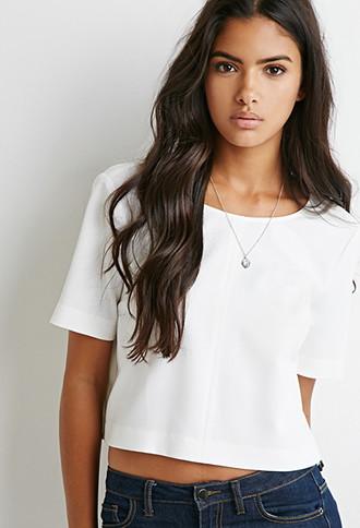 Forever21 Zip-back Boxy Blouse