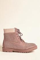 Forever21 Embellished Faux Suede Ankle Boots