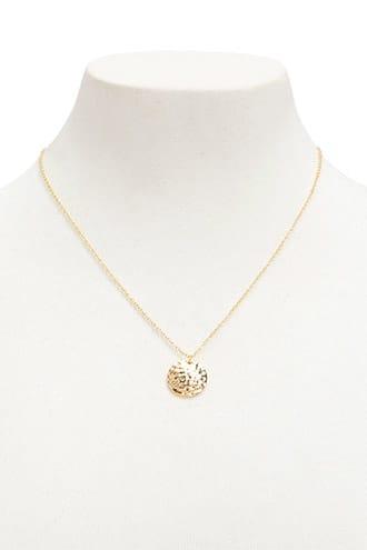 Forever21 Hammered Geo Pendant Necklace