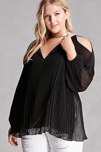 Forever21 Plus Size Accordion-pleat Top