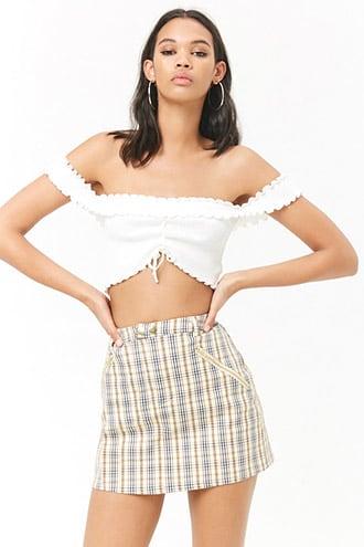 Forever21 Zippered Plaid Skirt