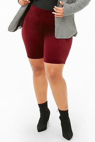 Forever21 Plus Size Velvet Biker Shorts