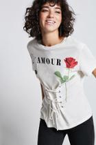 Forever21 Amour Corset Lace-up Tee