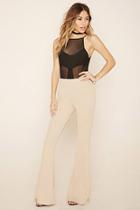 Forever21 Women's  Taupe Flared Dress Pants
