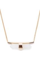 Forever21 Faux Stone Curved Bar Pendant Necklace