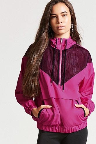 Forever21 Mesh-panel Hooded Anorak