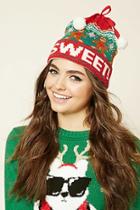 Forever21 Women's  Sweet Holiday Graphic Beanie