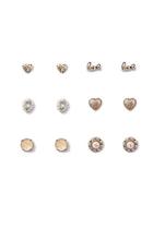 Forever21 Etched Heart Stud Earring Set