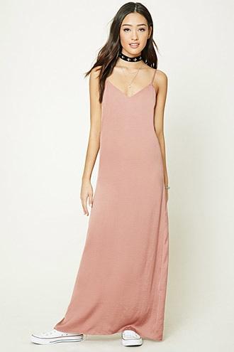 Forever21 Women's  Satin V-neck Cami Dress