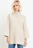 Forever21 Women's  Textured Turtleneck Sweater (oatmeal)