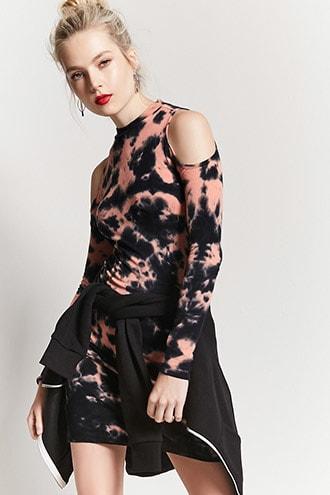 Forever21 Tie-dye Ribbed Bodycon Dress