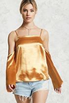Forever21 Open-shoulder Satin Top