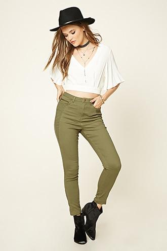 Love21 Women's Zippered Skinny Pants